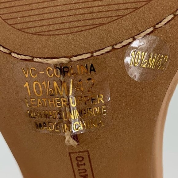 Vince Camuto Corlina womens heels size 10.5 42 tan leather block heel - Picture 8 of 11